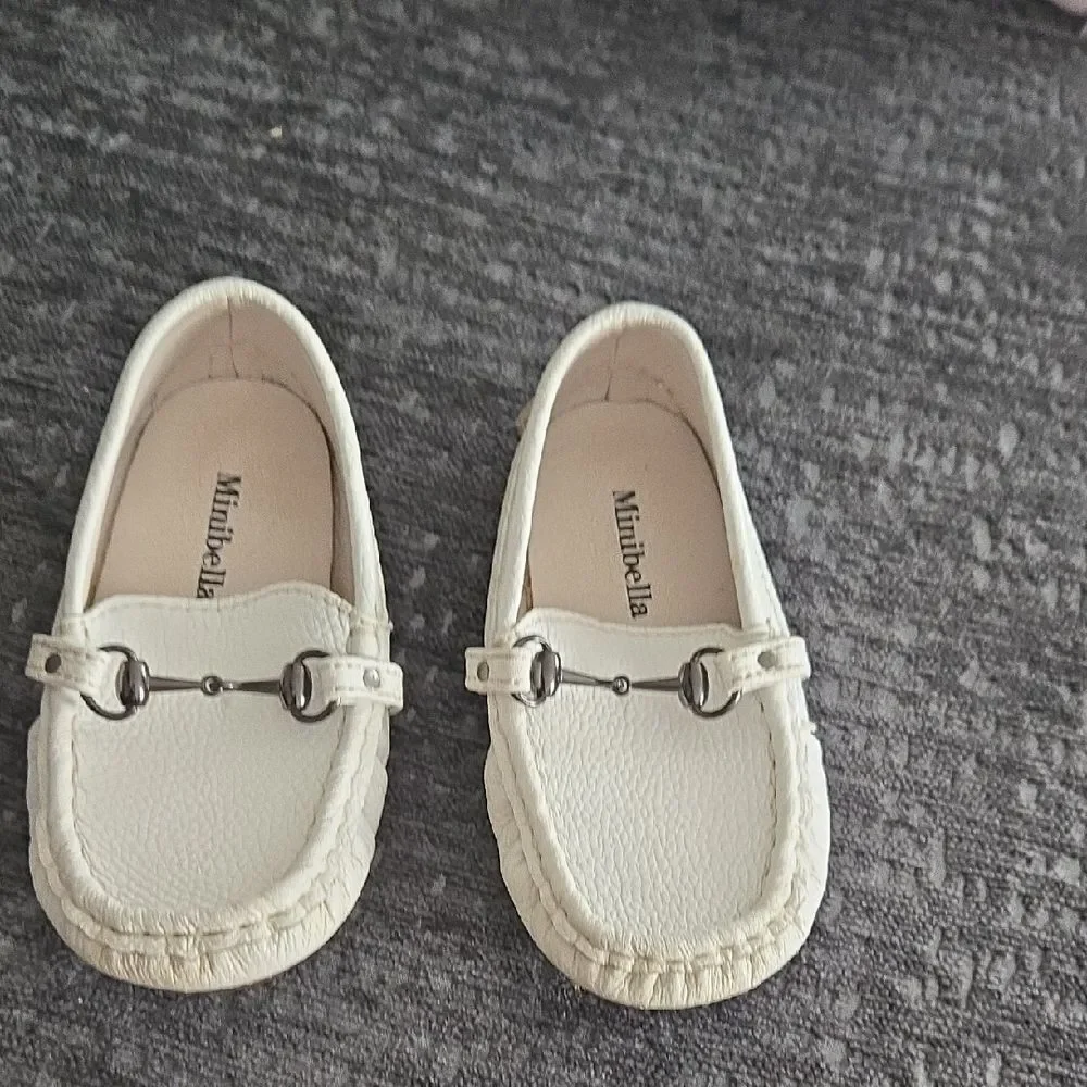 Kids Cream Moccasins